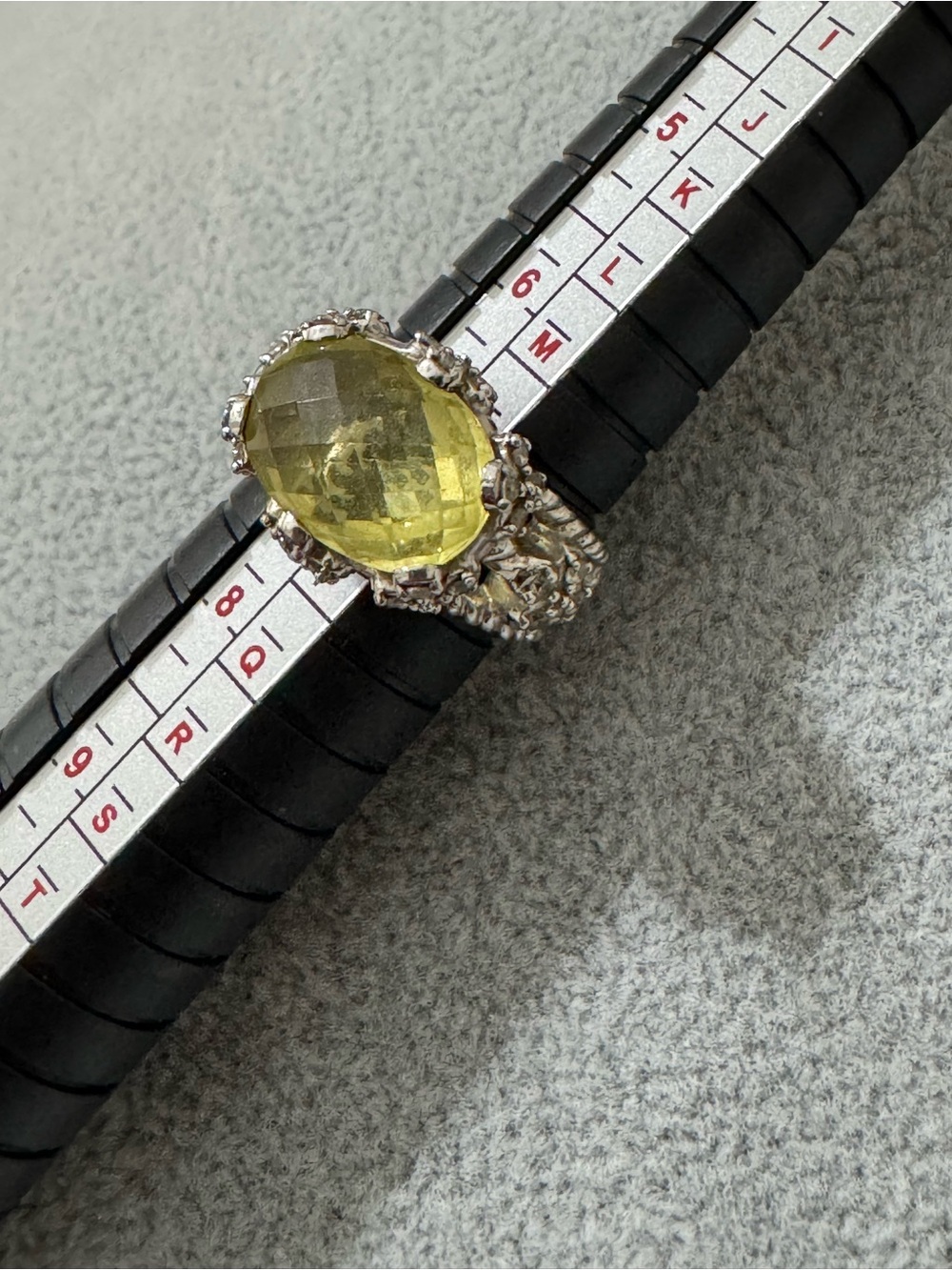 Judith Ripka Silver Lemon Quartz Floral Rope Ring - Picture 2 of 7